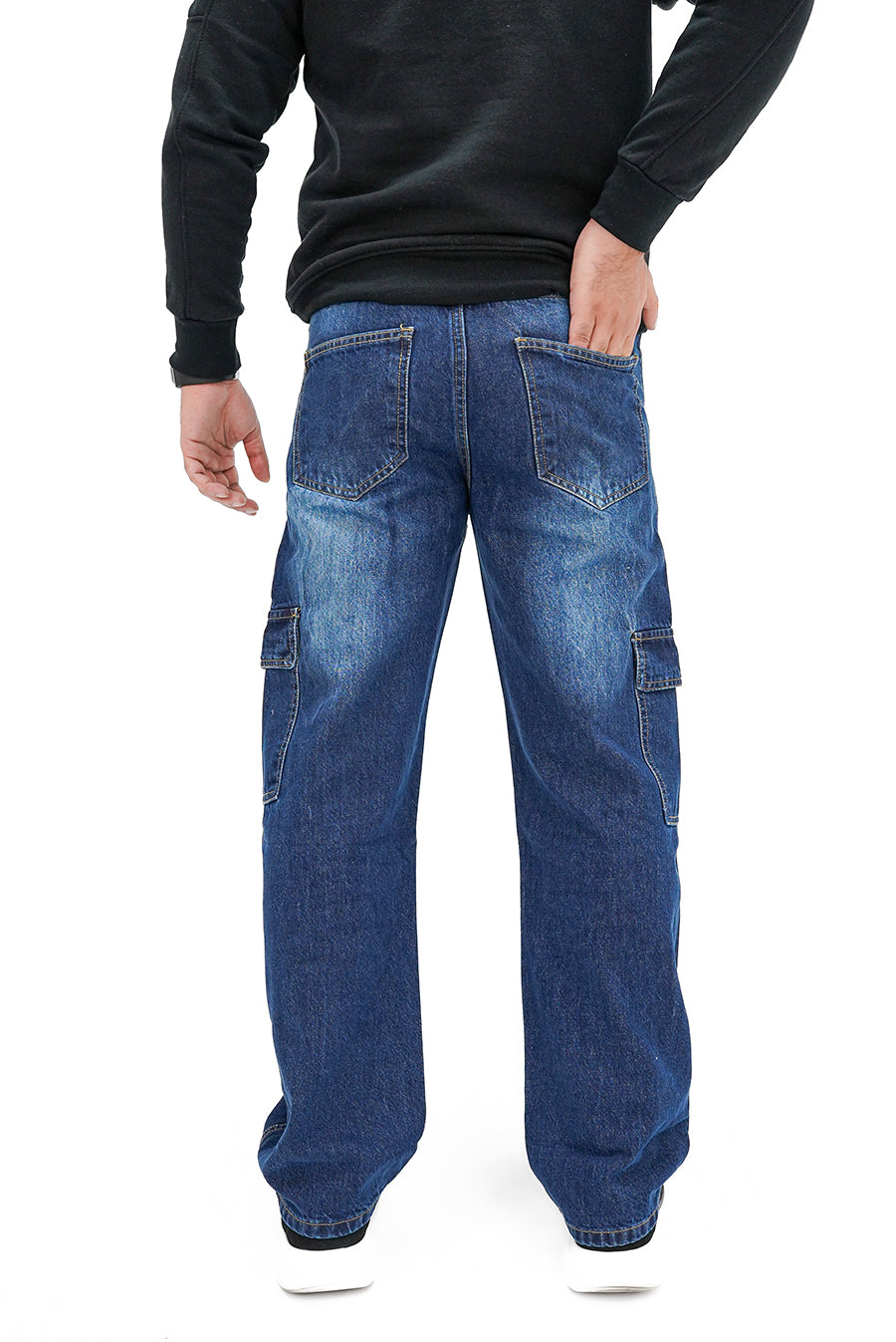 Washed Blue Cargo Denim