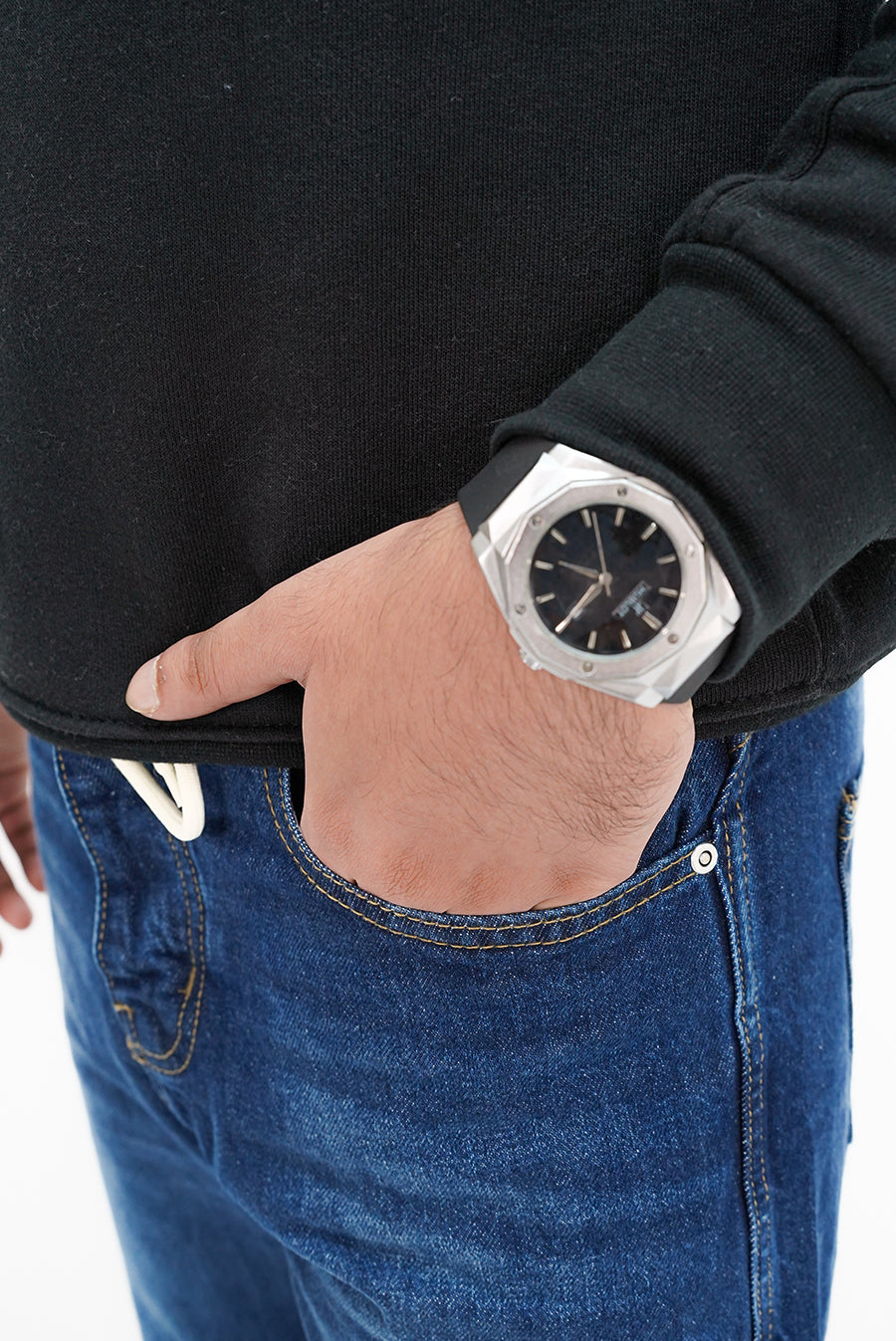 Washed Blue Cargo Denim