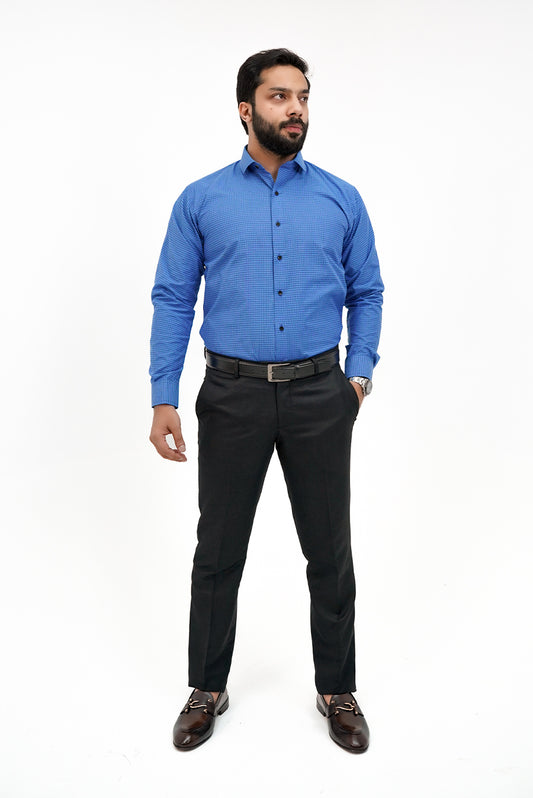 Blue Check Formal Cotton Shirt