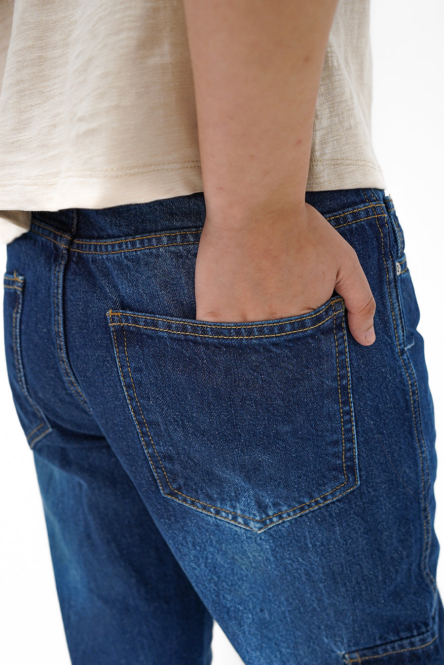 Washed Blue Cargo Denim