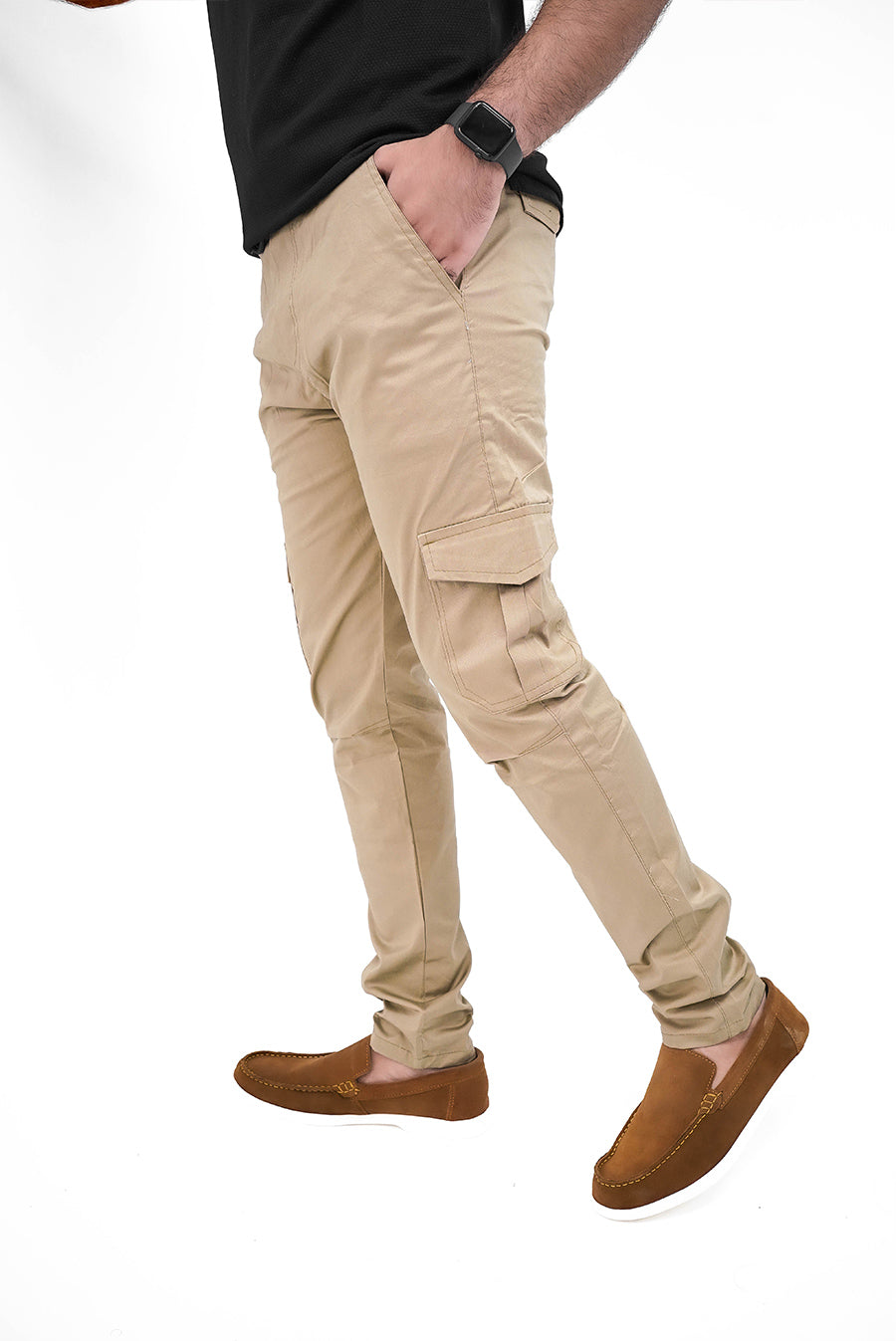 Skin Brown Cargo Trousers
